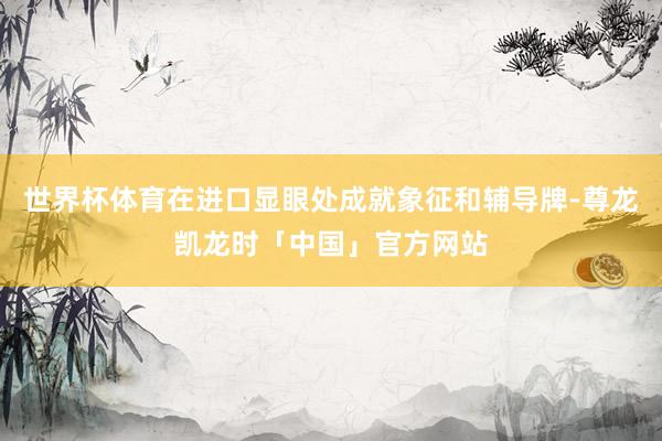 世界杯体育在进口显眼处成就象征和辅导牌-尊龙凯龙时「中国」官方网站