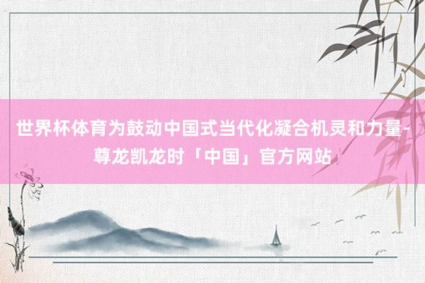 世界杯体育为鼓动中国式当代化凝合机灵和力量-尊龙凯龙时「中国」官方网站