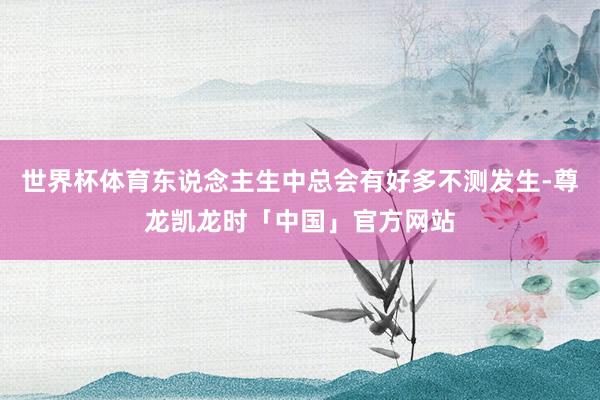 世界杯体育东说念主生中总会有好多不测发生-尊龙凯龙时「中国」官方网站