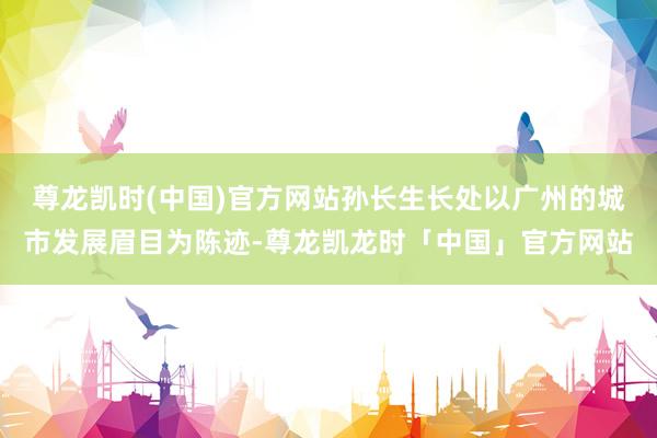 尊龙凯时(中国)官方网站孙长生长处以广州的城市发展眉目为陈迹-尊龙凯龙时「中国」官方网站