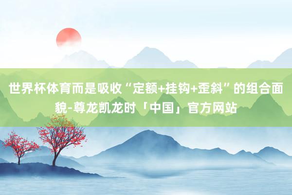 世界杯体育而是吸收“定额+挂钩+歪斜”的组合面貌-尊龙凯龙时「中国」官方网站