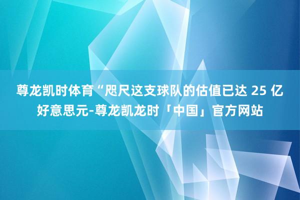 尊龙凯时体育“咫尺这支球队的估值已达 25 亿好意思元-尊龙凯龙时「中国」官方网站
