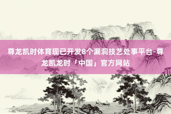 尊龙凯时体育现已开发8个漏洞技艺处事平台-尊龙凯龙时「中国」官方网站