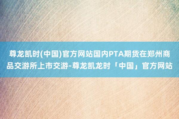 尊龙凯时(中国)官方网站国内PTA期货在郑州商品交游所上市交游-尊龙凯龙时「中国」官方网站