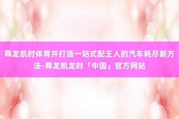 尊龙凯时体育并打造一站式配王人的汽车耗尽新方法-尊龙凯龙时「中国」官方网站