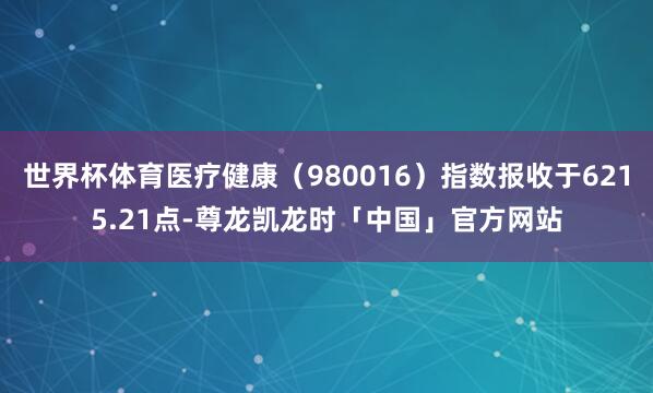 世界杯体育医疗健康(980016)指数报收于6215.21点-尊龙凯龙时「中国」官方网站